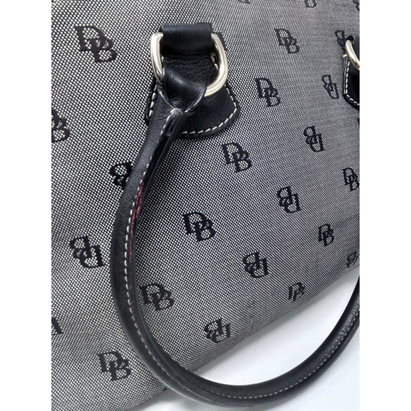 Dooney & Bourke Gray Monogram Canvas Leather Dome Satchel Bag Large - Picture 5 of 16